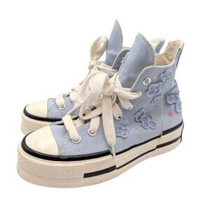 Converse Chuck 70 Plus 3D Flowers Unisex High Top Shoes Blue Size USW5/M3 EU35